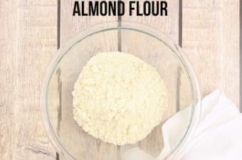 Almond flour in a mixing bowl