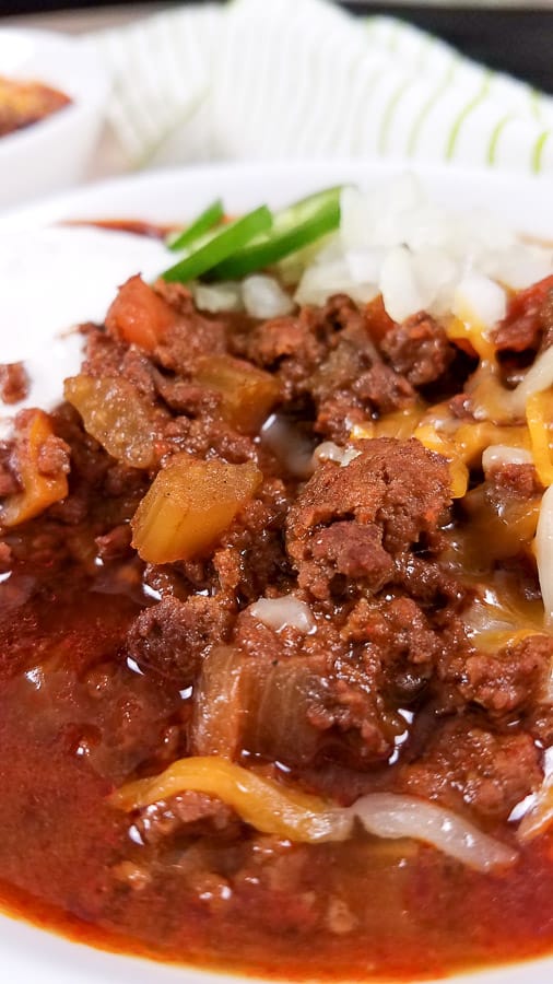 Beef chilli with sour cream