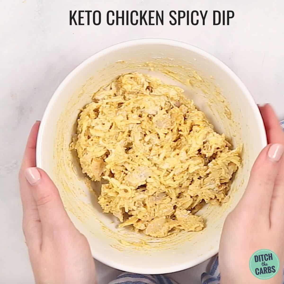 lazy chicken spicy dip in a bowl