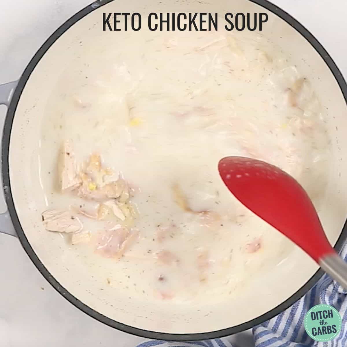 bowl of lazy keto chicken soup