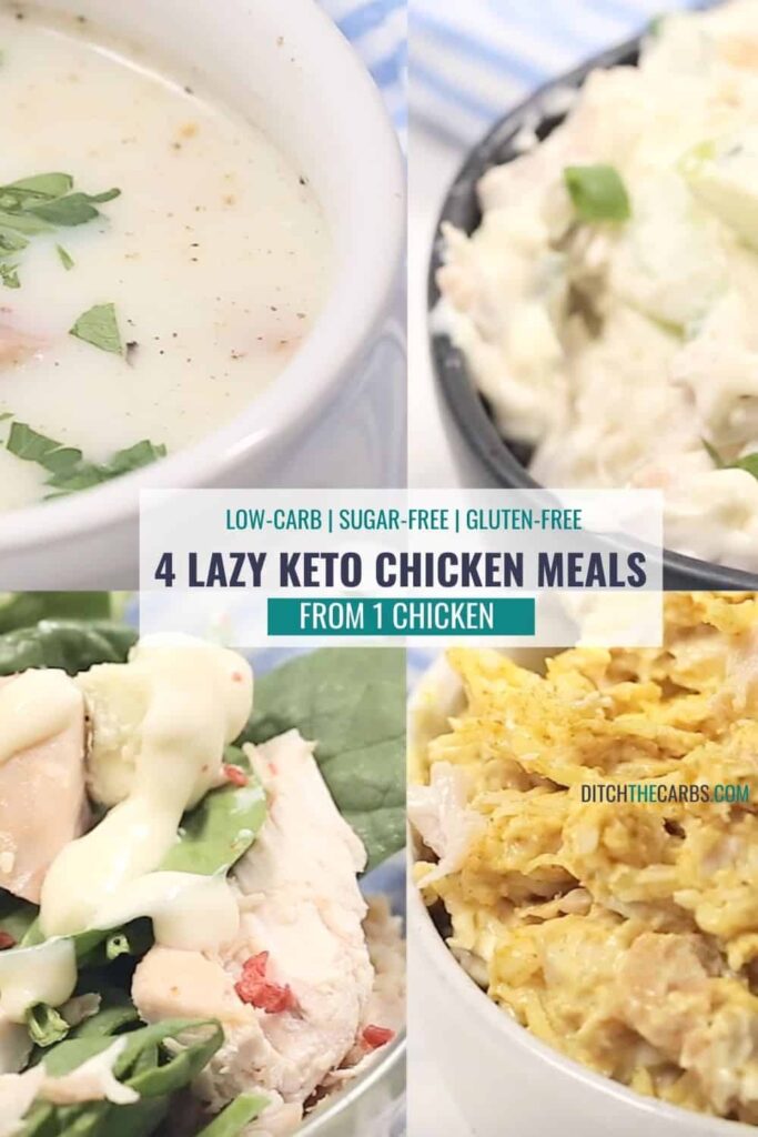 collage of 4 lazy chicken dinner recipes