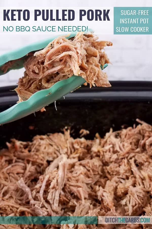 keto copycat recipes keto slow cooker pulled pork being torn apart