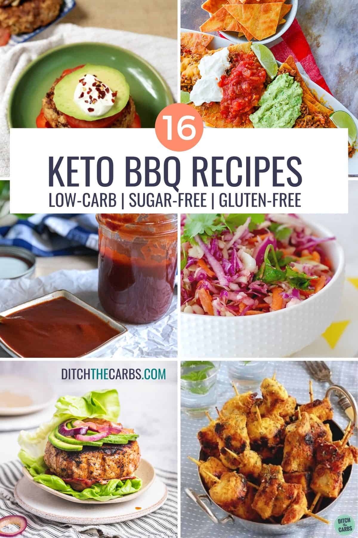 collage of the best low-carb healthy bbq recipes