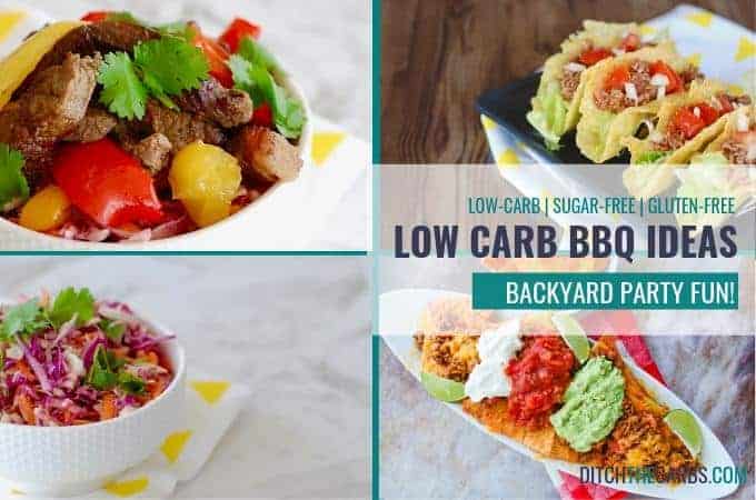 A collage of recipe photos for your next low-carb barbecue