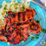 Low-Carb Tandoori Chicken Recipe on a blue plate