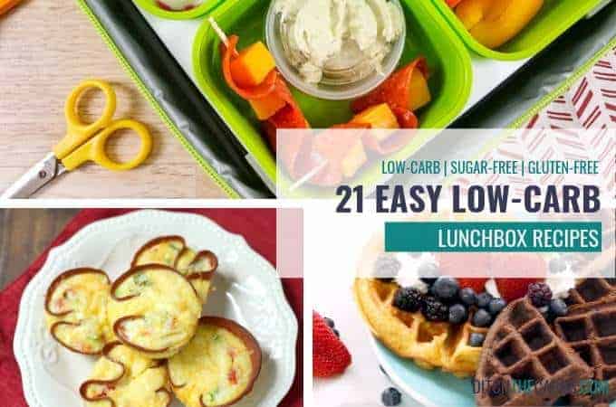 Various low carb lunchbox ideas and a packed page box for inspiration