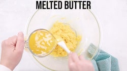 Mixing bowl with melted butter