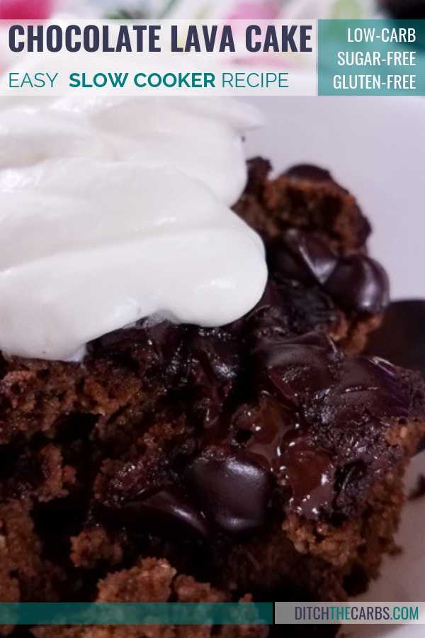 This Slow Cooker Low-Carb Chocolate Lava Cake will become your favorite low-carb dessert! 