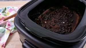 Baked chocolate lava cake in the slow cooker