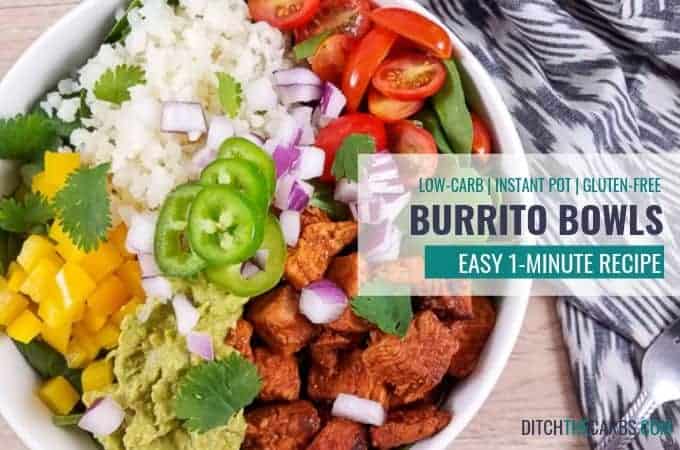 Low-carb instant pot chicken burrito bowls