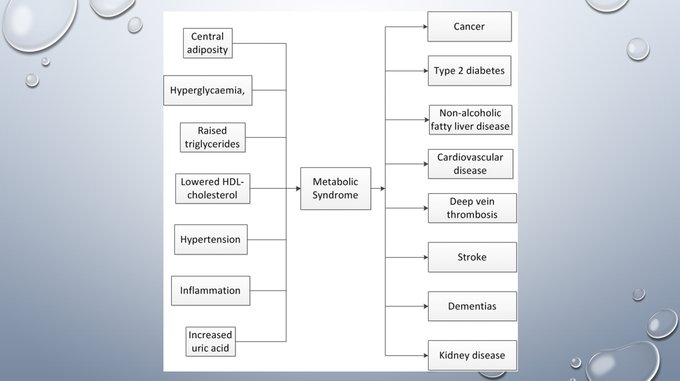 Diagram of metabolic syndrome and its effects