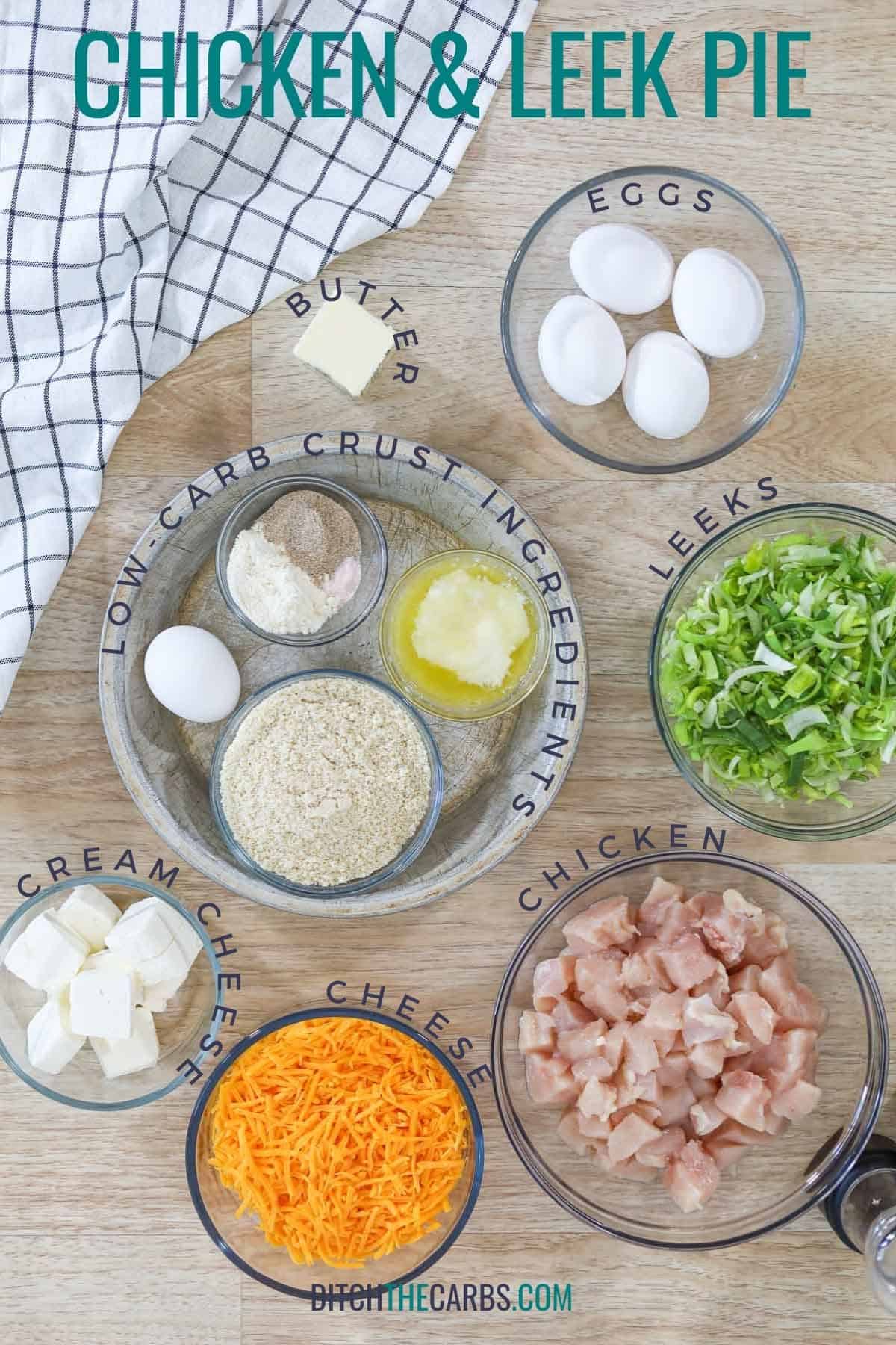 ingredients needed to make a chicken and leek pie