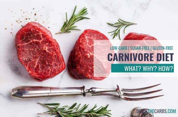 carnivore diet and meat with fork