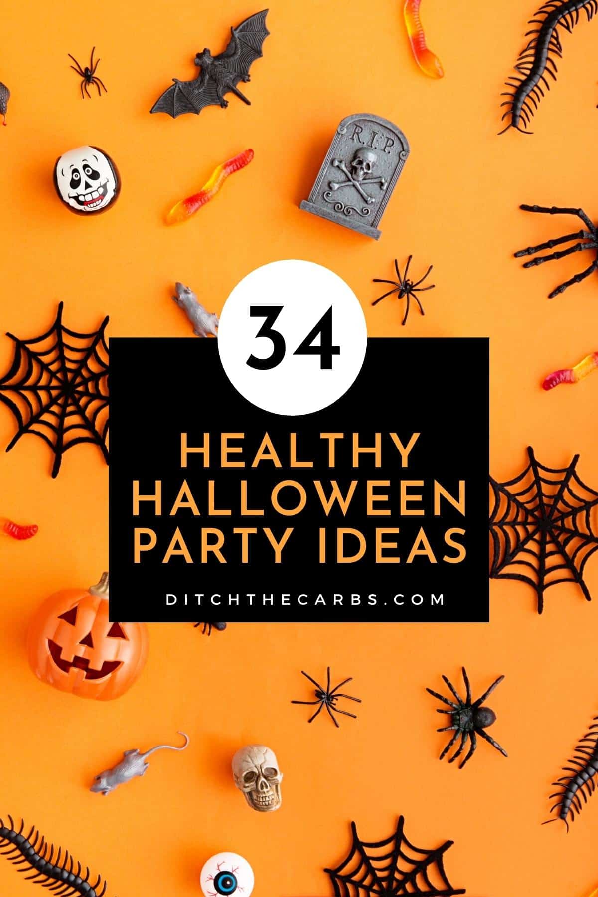 collage of healthy Halloween ideas