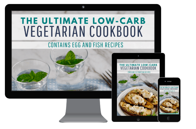 The Ultimate Low-Carb Vegetarian Cookbook mockup on various devices