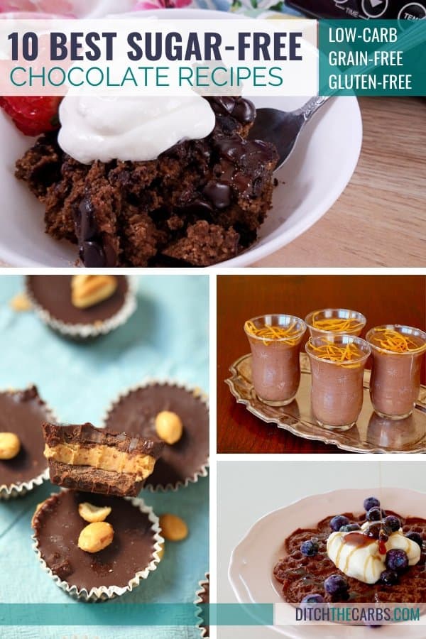 A collage of different types of chocolate cake and chocolate desserts
