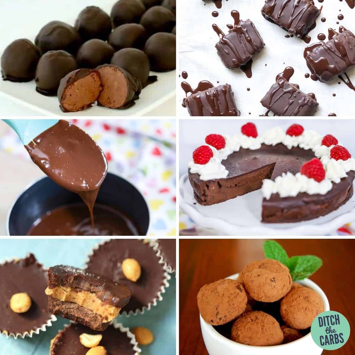 collage of the best sugar-free chocolate recipes to stop cravings