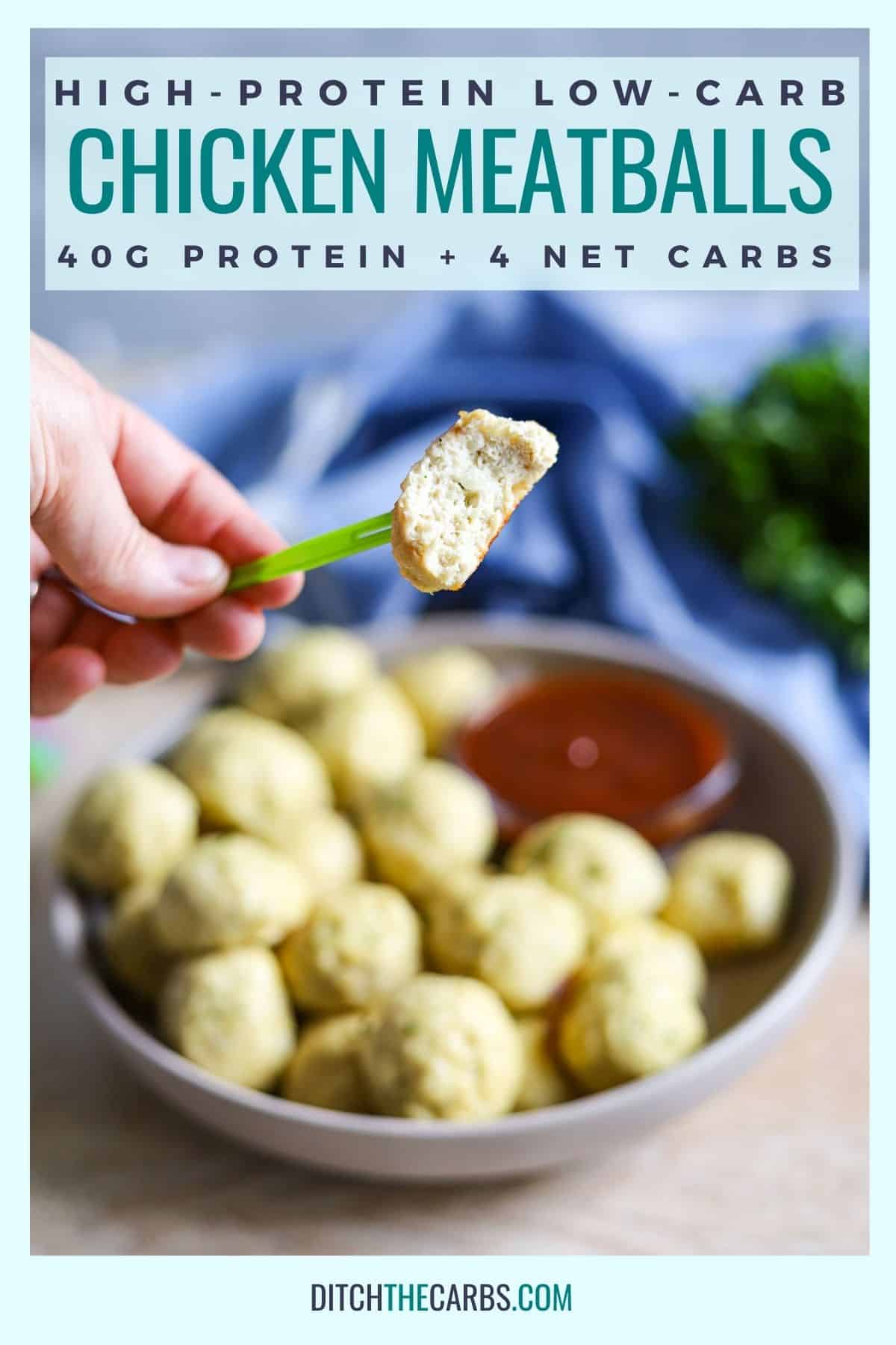 cheesy chicken meatballs high-protein low-carb (HPLC) wth sugar-free ketchup