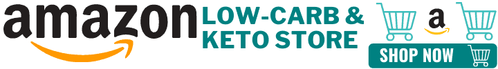mockup of Amazon low-carb and keto shop with a show now button in green