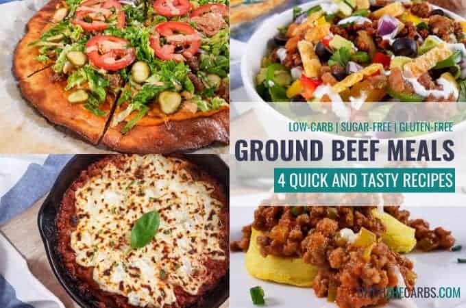 featured image for low-carb ground beef meal prep collage