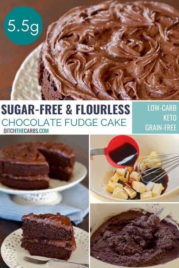 Super EASY Sugar-Free Flourless Chocolate Fudge Cake: Gluten Free. Only 5.5g net carbs