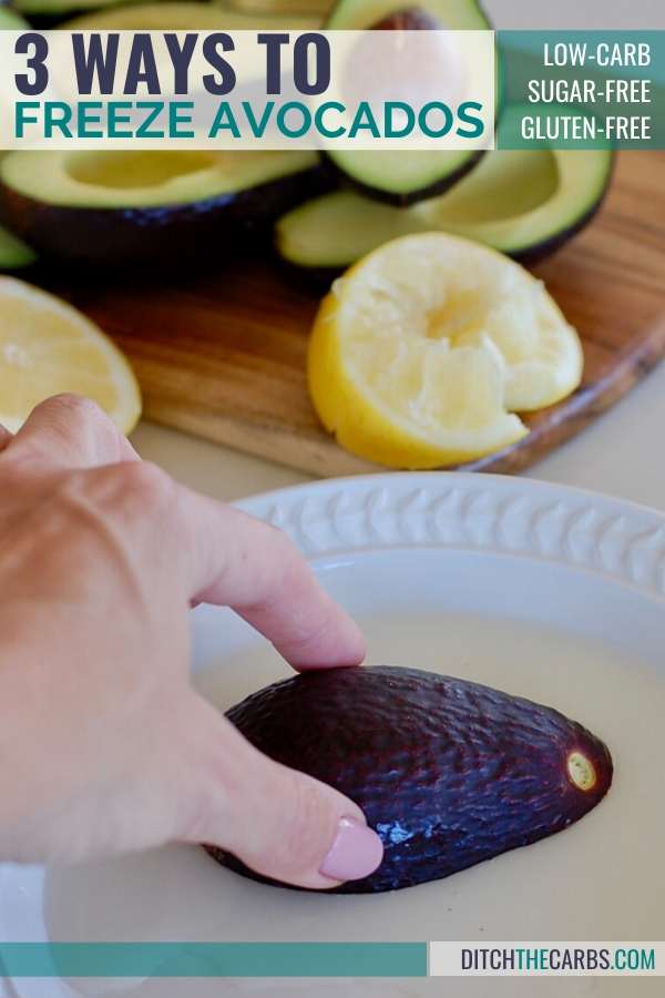 dipping avocados in lemon juice before freezing