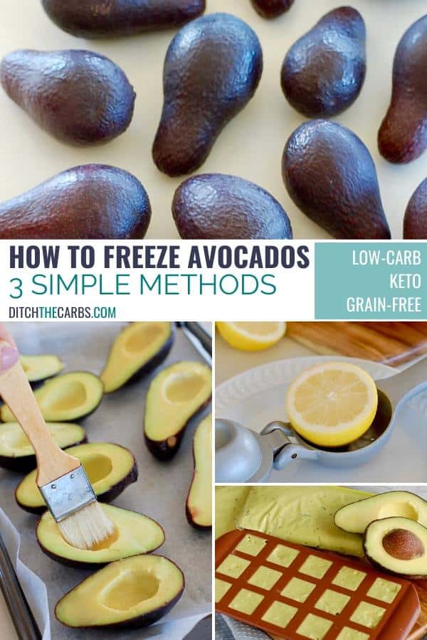 how to freeze avocados collage