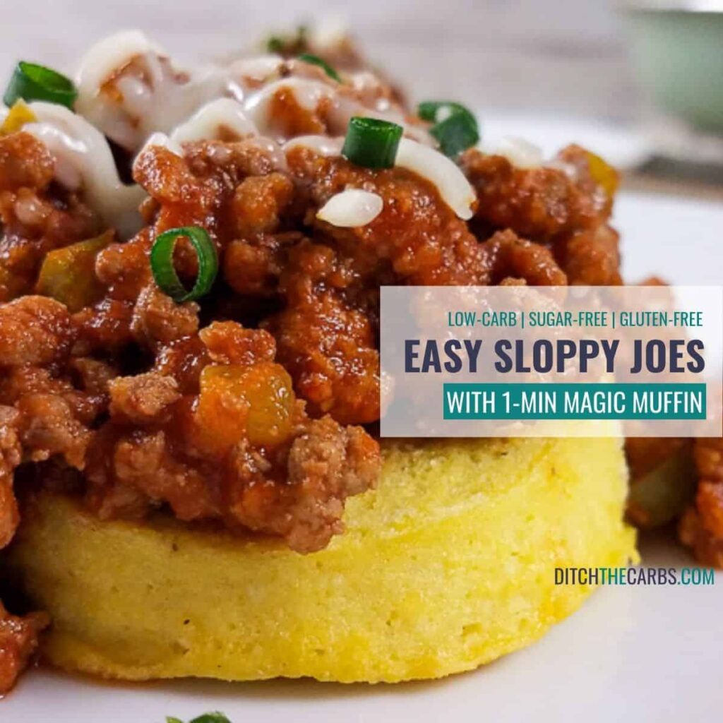 Low-carb sloppy joes served on a white plate.