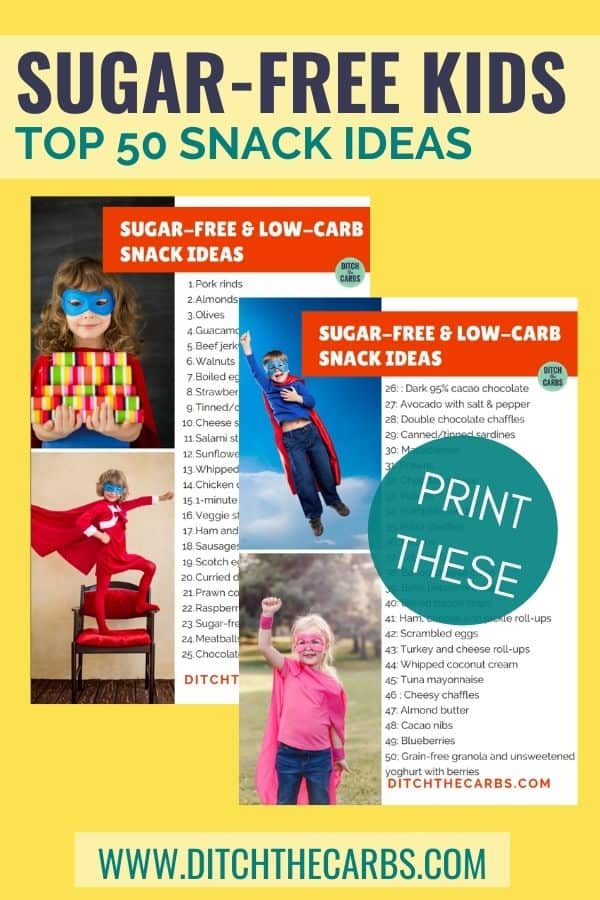 printable list of keto kids snack ideas