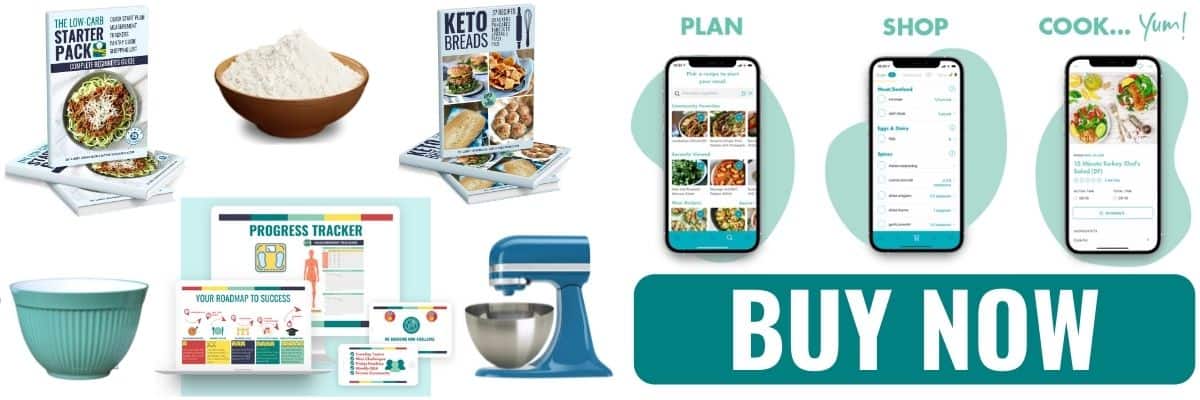 Mockup of low carb and keto recipe shop, recipes and baking ingredients