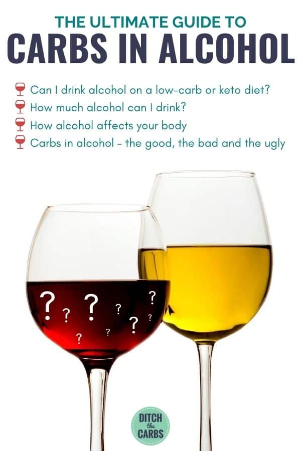 a glass of red wine and a glass of white wine - how many carbs in alcohol?
