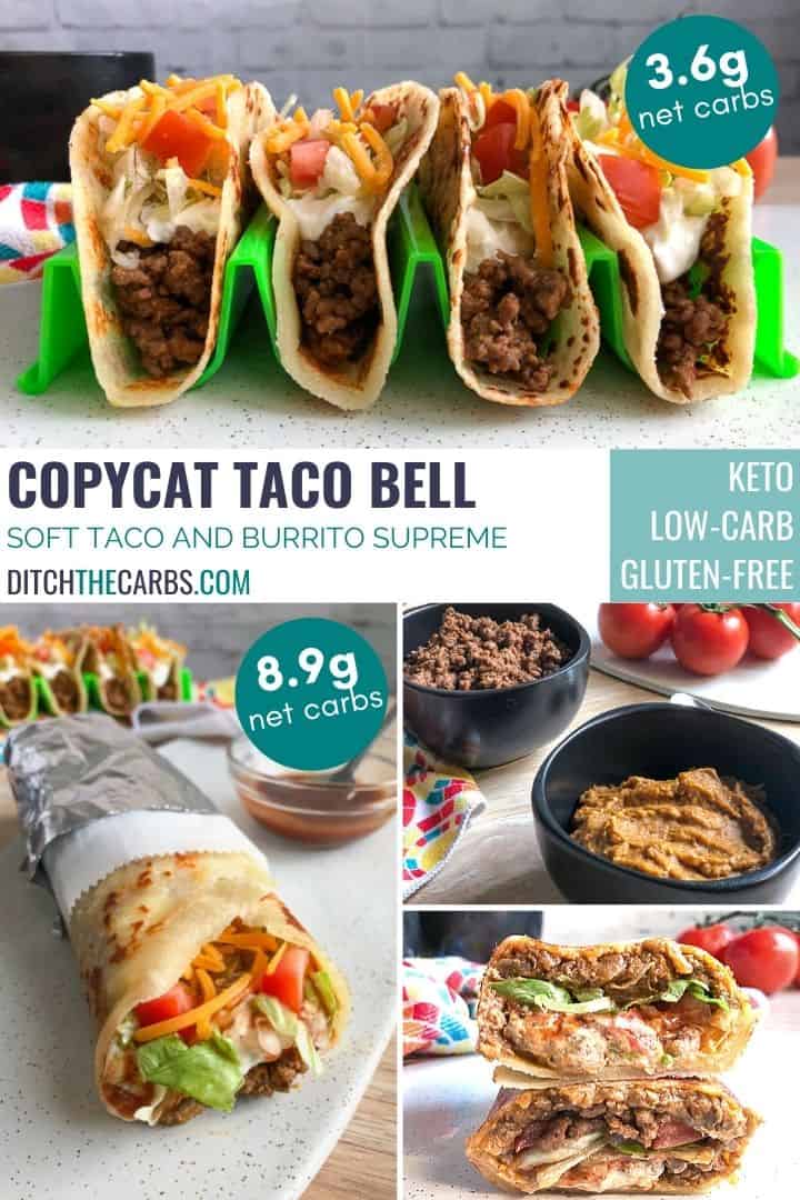 keto taco bell served on green holders