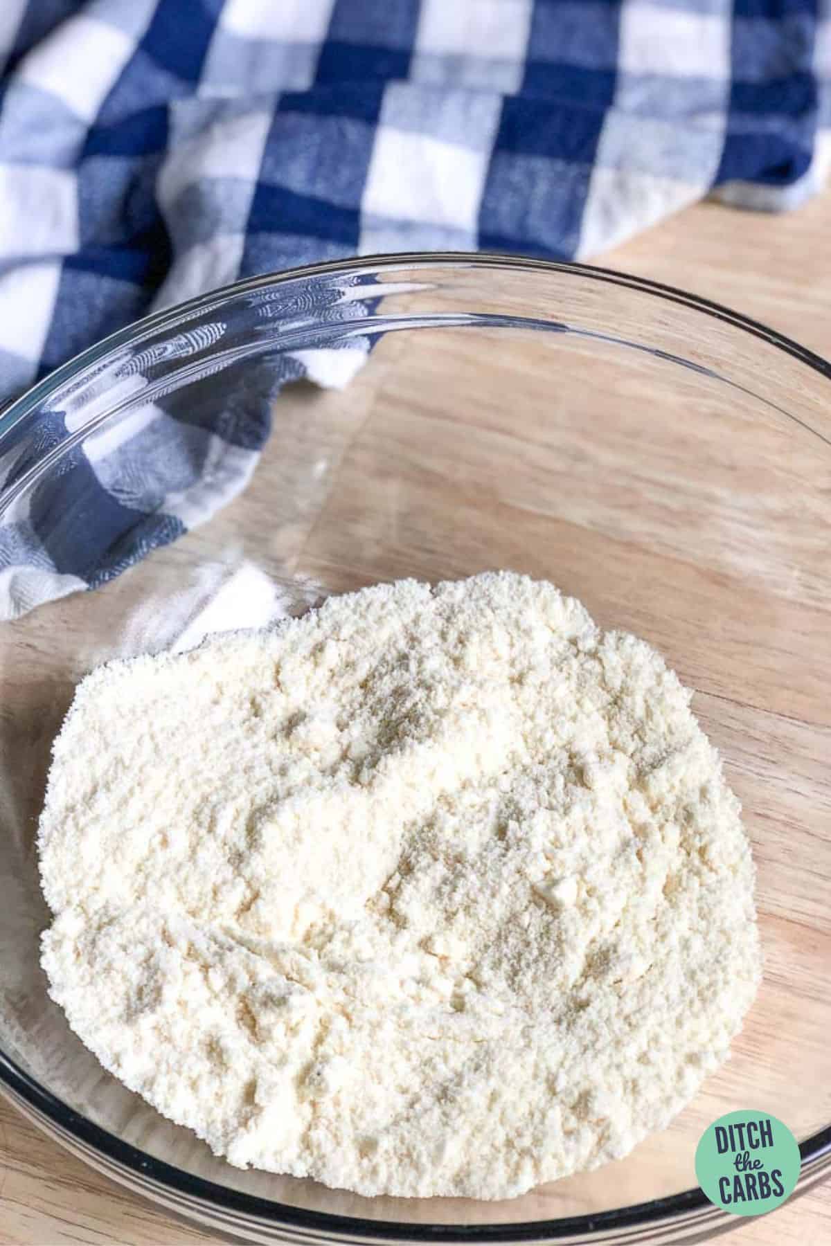almond flour and coconut flour in a mixing bowl