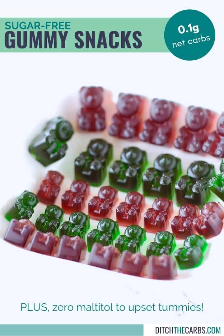 red and green gummy bears on a white plate