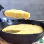 A close up of food, with Cornbread