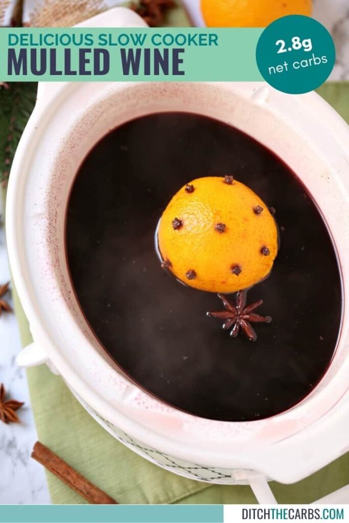 mulled wine being prepared in a slow cooker