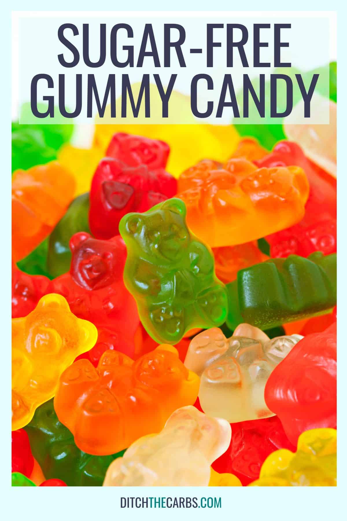 a pile of sugar-free gummy candy on a plate