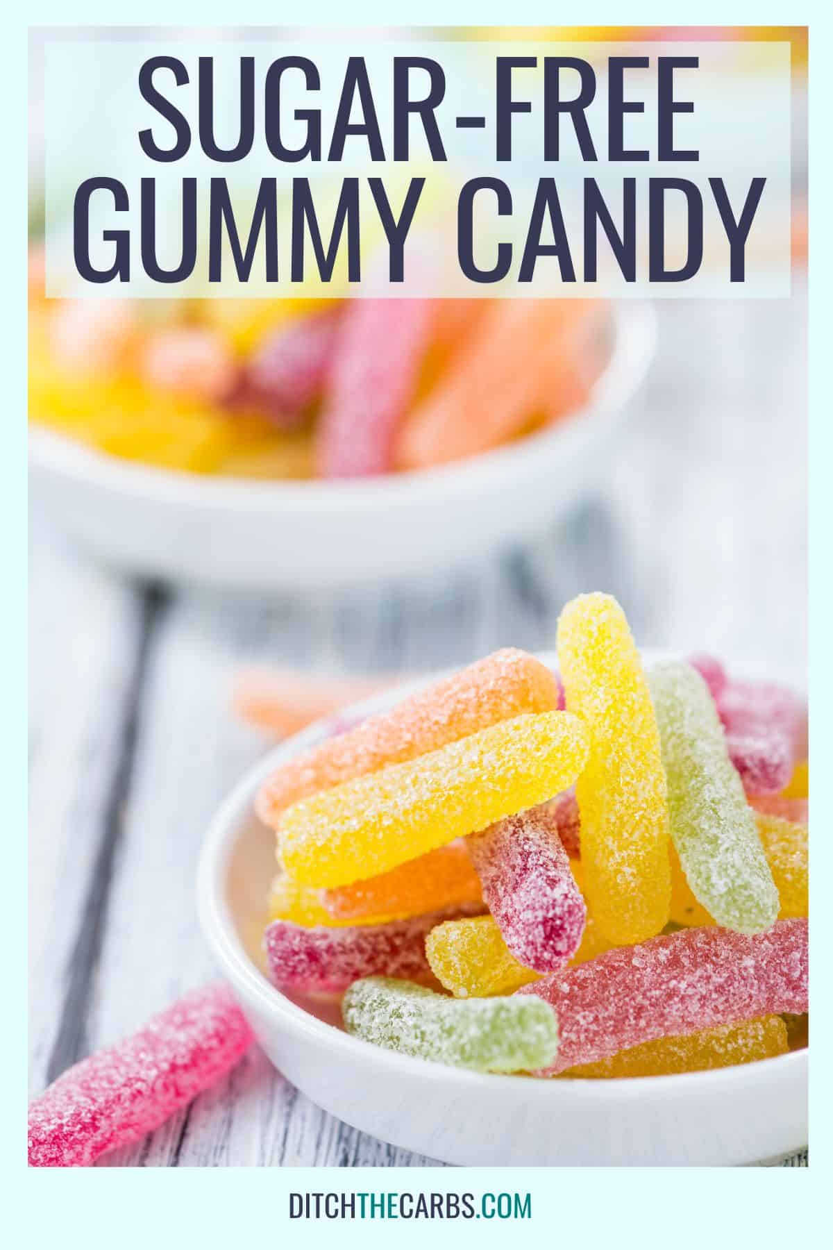 sour sugar-free gummy candy on a plate