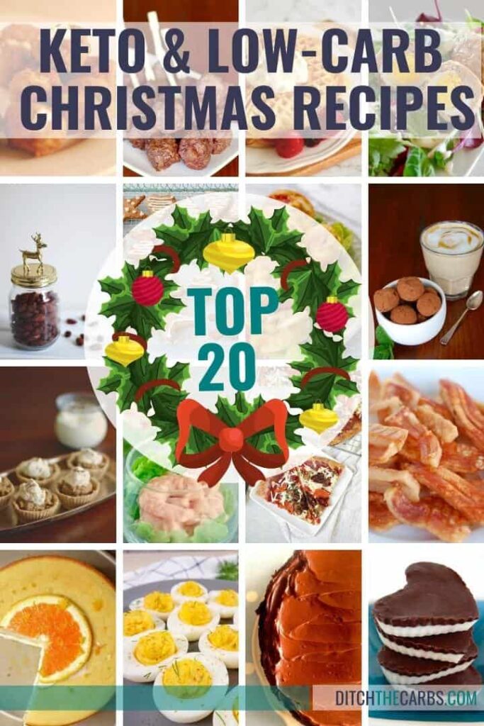 collage showing 20 INCREDIBLE Healthy Christmas Recipes