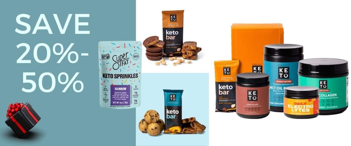 mockup for low-carb keto discounts and freebies perfect keto bars
