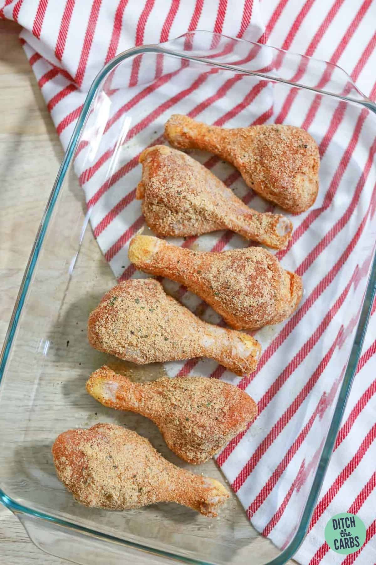 keto fried chicken in a oven baking dish
