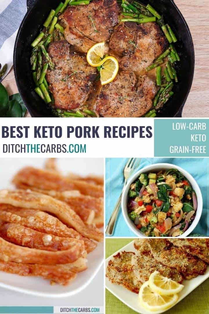 photo collage of the best keto pork recipes
