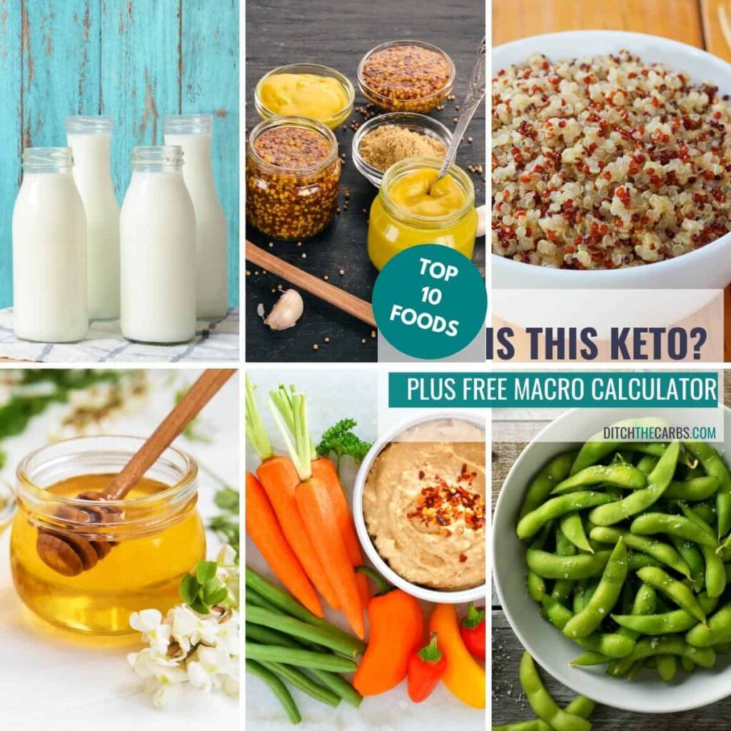 collage of the top 10 foods is this keto