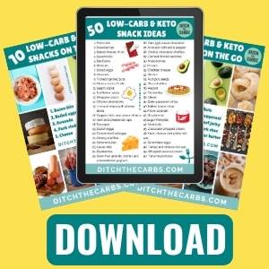 mockup of an ebook with 50 low carb snacks