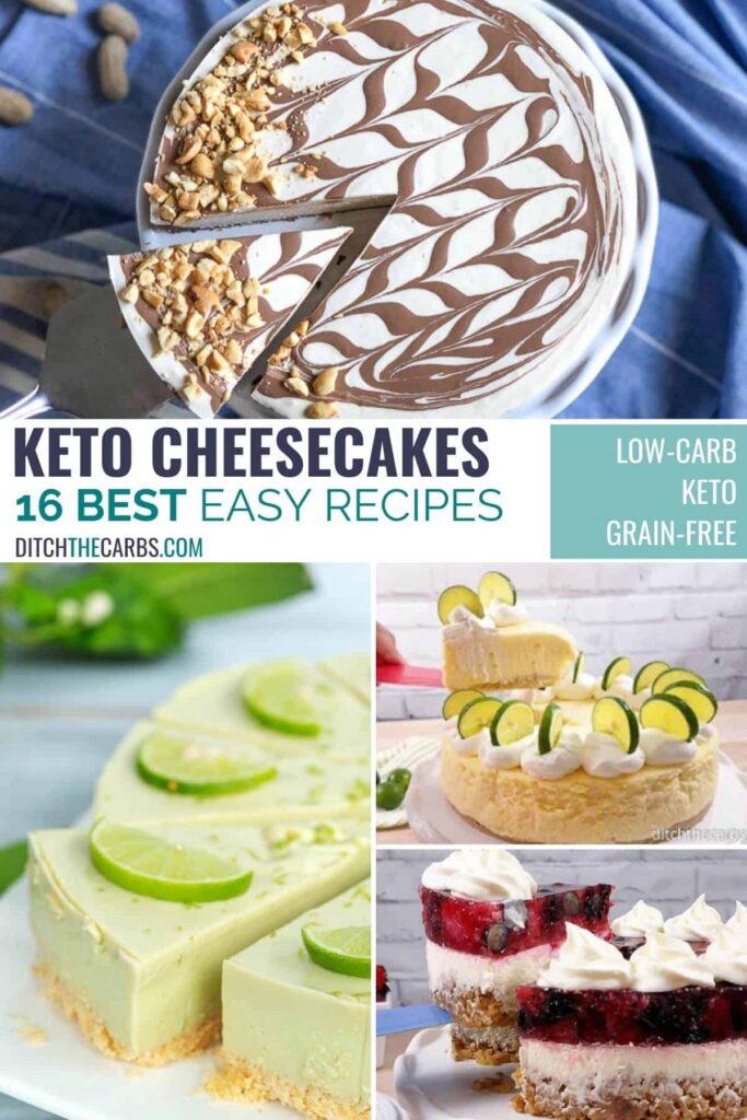 collage of 16 best keto cheesecake recipes