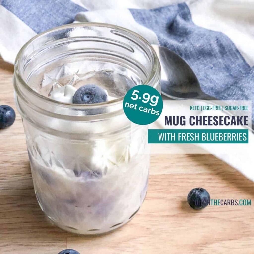 Blueberry Keto Mug Cheesecake Feature