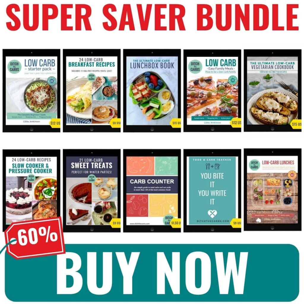 mockup of a low carb and keto recipe cookbook super saver bundle