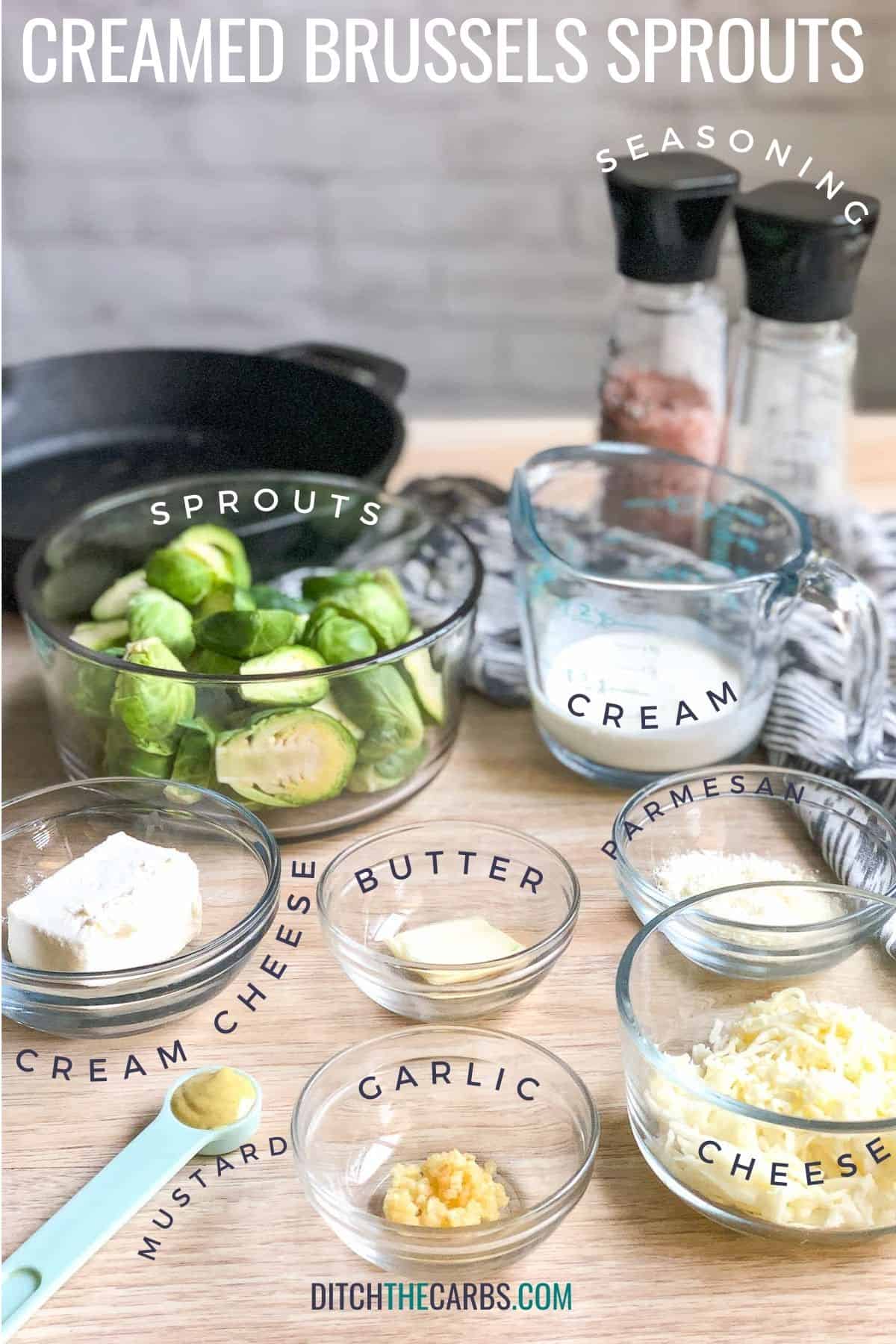 ingredients needed for creamed brussels sprouts
