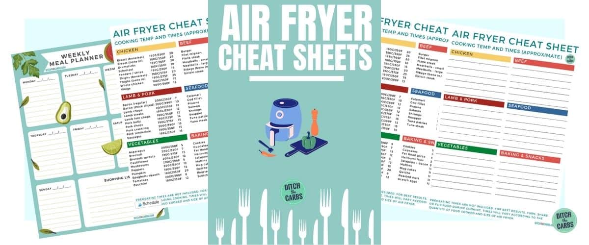 Mockup of Free Air Fryer Cooking Chart