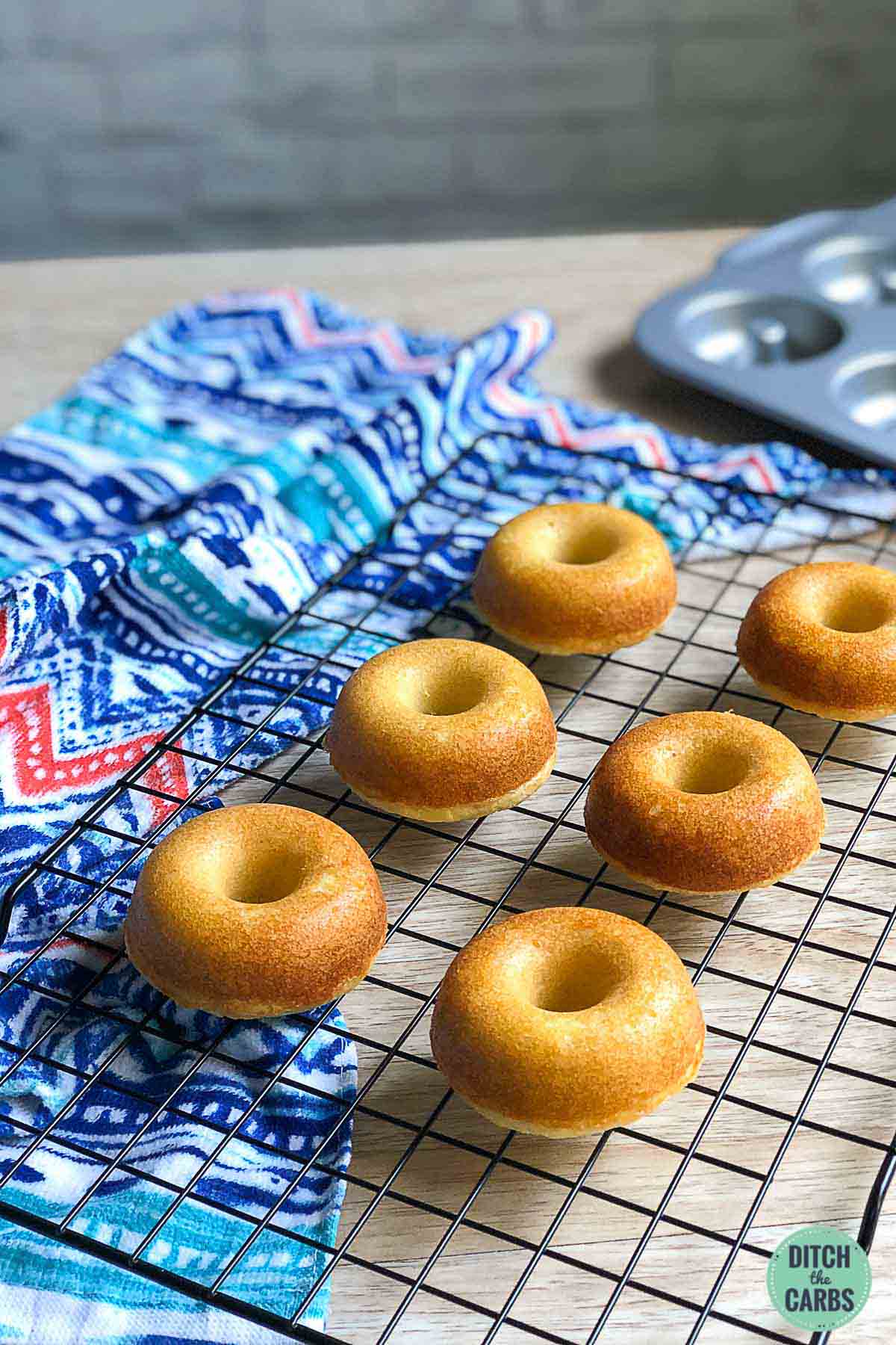 Cooling low carb donuts on a rack